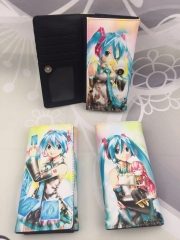 初音未来PU皮革彩色拉链长钱包