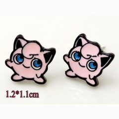 Pokemon New Design Jigglypuff Pendant Japanese Anime Alloy Earring 1.2*1.1cm