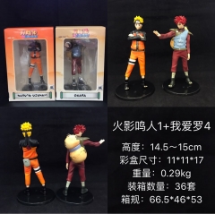 Naruto Uzumaki Naruto+Gaara Cartoon Toys Japanese Anime PVC Figure Collection Set
