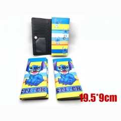 Disney Lilo Stitch Cartoon Purse Cute Design Wholesale Anime PU Leather Long Wallet