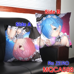 Re:Zero kara Hajimeru lsekai Seikatsu Cartoon Two Sides Anime Pillow 45*45CM