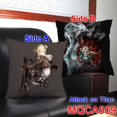 Attack on Titan Japanese Cartoon Cosplay Anime Print Two Sides High Quality Pillow 45*45CM