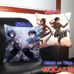 Attack on Titan Cartoon Cosplay Anime Print Two Sides High Quality Pillow 45*45CM
