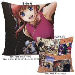 Gintama Funny Japanese Movie Coaplay Two Sides Soft Stuffed Anime Pillow 45*45CM