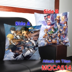 Attack on Titan Japanese Cartoon Cosplay Anime Print Two Sides High Quality Pillow 45*45CM