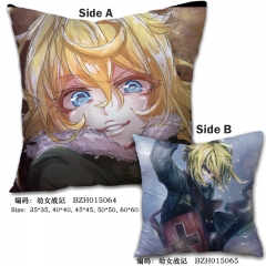 Saga of Tanya the Evil War Style Novel Two Sides Print Anime Pillow 45*45CM