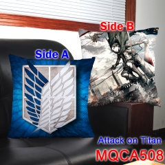 Attack on Titan Cartoon Cosplay Anime Print Two Sides High Quality Pillow 45*45CM
