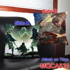 Attack on Titan Cartoon Cosplay Anime Print Two Sides High Quality Pillow 45*45CM