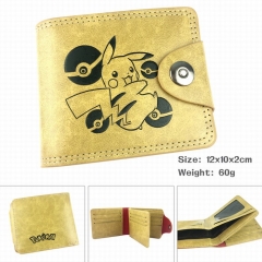 Pokemon Pikachu Cartoon Purse Wholesale PU Fold Snap Anime Wallet