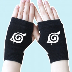 Naruto Marks Black Anime Good Quality Half Finger Knitted Gloves 14*8CM