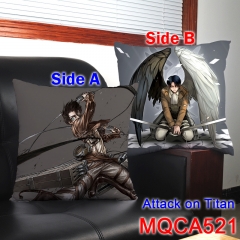 Attack on Titan Cartoon Cosplay Anime Print Two Sides High Quality Pillow 45*45CM