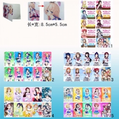 10个一套）5款LoveLive10个装磨砂卡贴一板