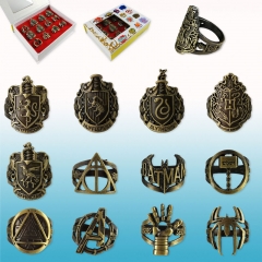 12pcs/set Cosplay Wholesale Anime Logo Bronze Ring Set