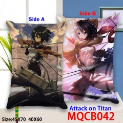 Attack on Titan Good Quality Cartoon Cosplay Two Sides Soft Anime Pillow 40*60CM