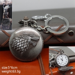 Game of Thrones Cosplay Movie Clock Pendant Anime Pocket Watch Keychain