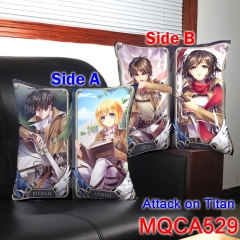 Attack on Titan Cartoon Cosplay Anime Print Two Sides High Quality Pillow 45*45CM
