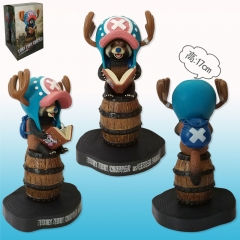 One Piece Chopper cos raccoon 15th anime figure海贼王动物乔巴坐桶手办公仔