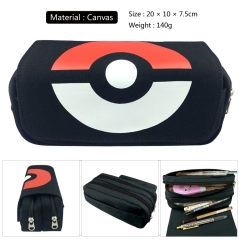 Pokemon Cosplay Poké Ball Cartoon Canvas For Student Anime Pencil Bag