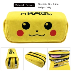 Pokemon Cosplay Pikachu Cartoon Canvas For Student Anime Pencil Bag