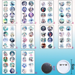 8PCS/SET 5.8CM 10 Styles Hatsune Miku Alloy Anime Brooch Pin