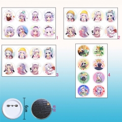 8PCS/SET 5.8CM 4 Styles Miss Kobayashi's Dragon Maid Anime Alloy Brooch Pin