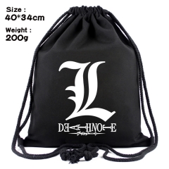 Death Note Fashion Anime Print Canvas Drawstring Pocket Bag