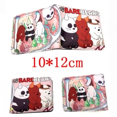 We Bare Bears Cartoon Folding PU Purse Anime Short Wallet