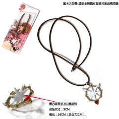 Card Captor Sakura Cosplay Japanese Cartoon Rotatable Anime Necklace