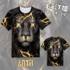 Fashion Animal Colorful Cosplay 3D Print Anime T Shirts Anime Short Sleeves T Shirts