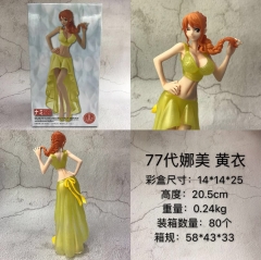 20.5cm One Piece 77 Generation Nami with Yellow Dress Cartoon Model Toys Statue Movie Anime PVC Figure