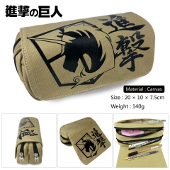 Attack on Titan Cosplay Korean Cartoon Canvas For Student Anime Pencil Bag