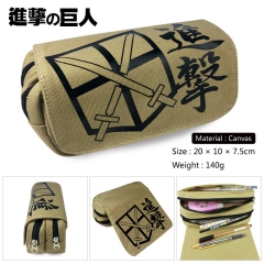 Attack on Titan Cosplay Korean Cartoon Canvas For Student Anime Pencil Bag