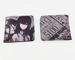 Steins Gate Anime Cartoon PU Wallet Bifold Coin Purse