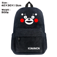 Kumamon Cartoon Bag Black Canvas Wholesale Anime Backpack Bags
