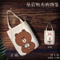 Brown Bear Cosplay Movie Cool For Girl Fashion Canvas Anime Casual Shoulder Shopping Bag