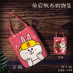 Brown Bear Cosplay Movie Cool For Girl Fashion Canvas Anime Casual Shoulder Shopping Bag