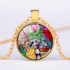 外贸热销美女与野兽项链Beauty and the Beast 时光宝石项链批发