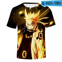 跨境专供2018新款日系动漫火影忍者NARUTO数码印花圆领短袖T恤