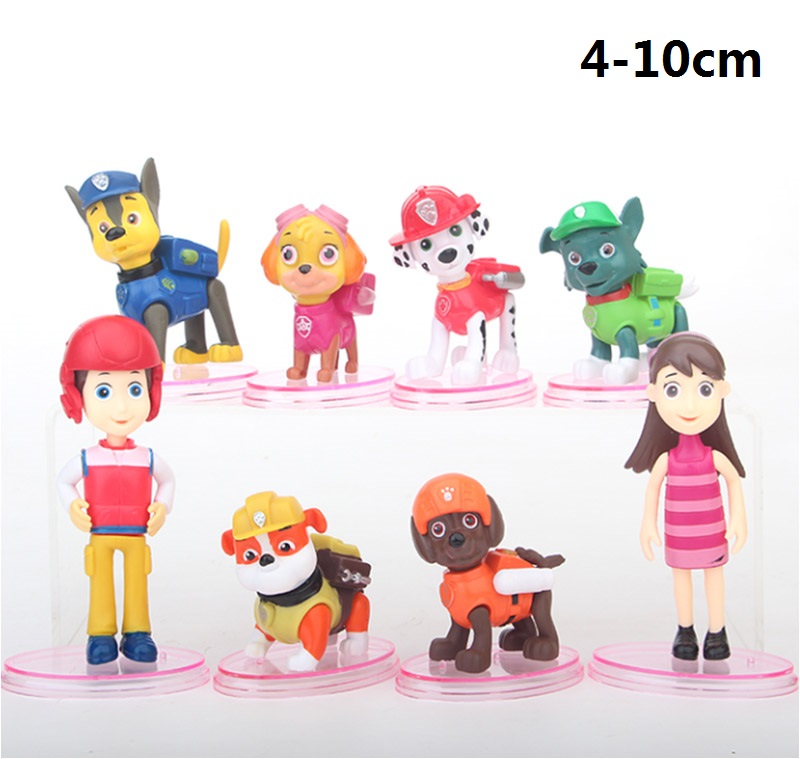 8pcs/set Paw Patrol Collection Toys Statue Anime PVC Figure 4-10cm