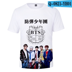 2018新款BTS防弹少年团周边应援服3D数码印花短袖T恤彩印大码男女