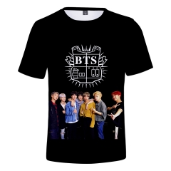 2018新款BTS防弹少年团周边应援服3D数码印花短袖T恤彩印大码男女