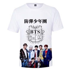 2018新款BTS防弹少年团周边应援服3D数码印花短袖T恤彩印大码男女