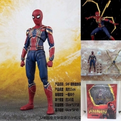 SHF Iron Spider Man Fashion Model Toys Super Hero Anime PVC Action Figures 15cm