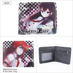 Steins Gate Anime Cartoon PU Wallet Bifold Coin Purse