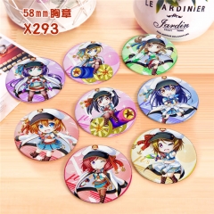 8pcs/set Japanese Lovelive Sunshine Cartoon Brooch Kawaii Fancy Pin