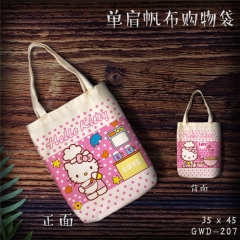 Hello Kitty Cartoon Kawaii Shopping Bag Canvas Single Shoulder Bags