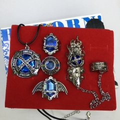 Hitman Reborn Cosplay Cartoon Decoration Jewelry Anime Necklace+Ring (Set)