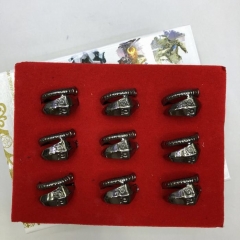 火影苦无枪色戒指9个装