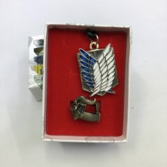 Attack on Titan/Shingeki No Kyojin Bronze Color Cosplay Game Cartoon Decoration Anime Necklace+Ring