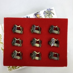 Attack on Titan/Shingeki No Kyojin Bronze Color Cosplay Cartoon Cool Decoration Fingers Anime Ring (9pcs/set)